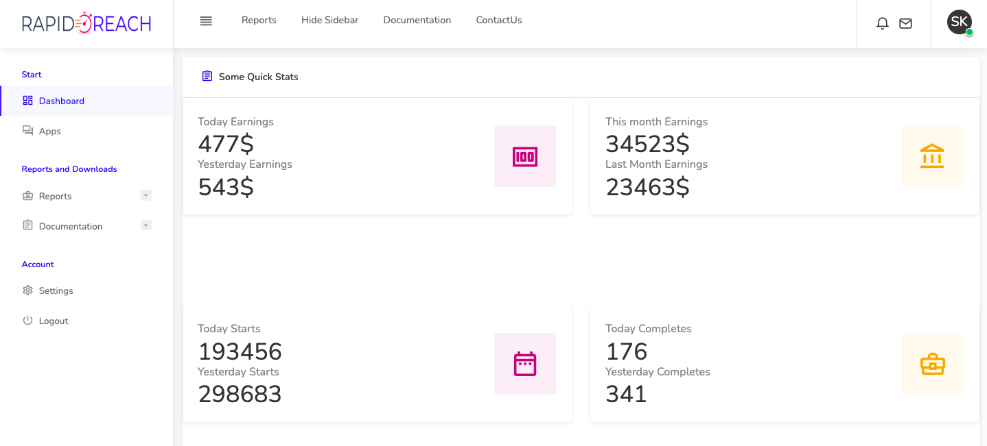 rapidoreach-publisher-dashboard